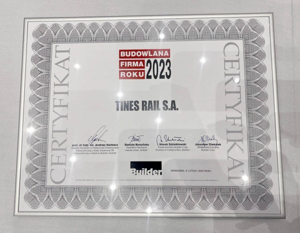 Budowlana Firma Roku Builder 2024 - Tines
