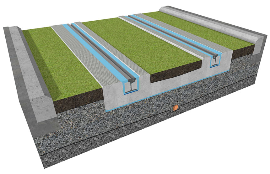 Tines Tram Eko Slab - zielone torowiska