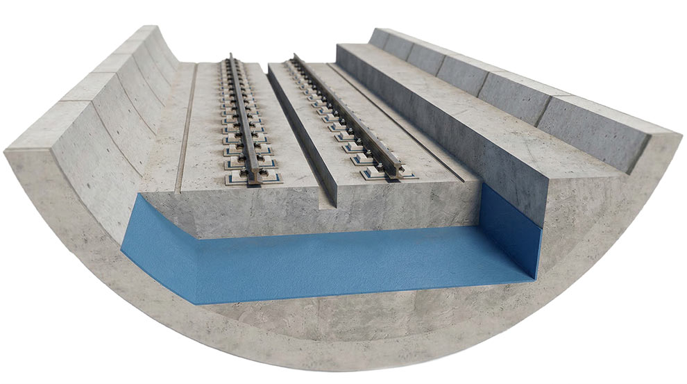 Mata wibroizolacyjna w tunelu kolejowym - Tines STM