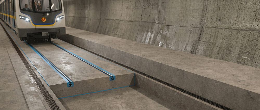 System ERS - szyny w otulinie - Tines w metrze